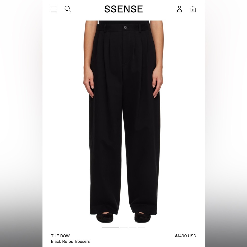 The Row Black Rufos Trousers - 100% Wool